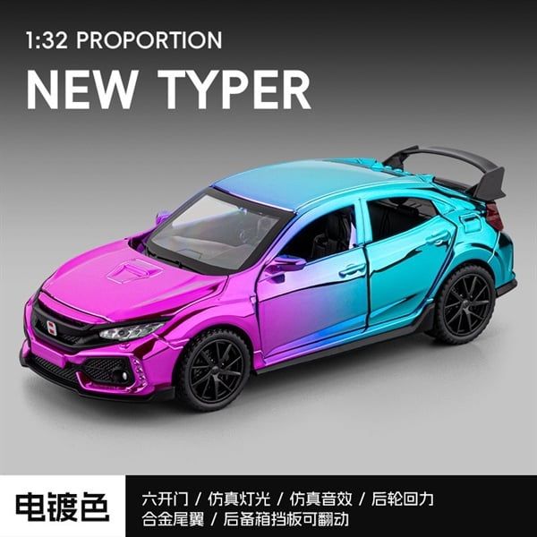  Mô hình xe Honda Civic Type R Gen 10 full open - có đèn nhạc tỉ lệ 1:32 Jiaye model VB32544 