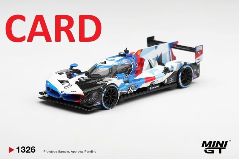  Mô hình xe BMW M Hybrid V8 GTP #24 BMW M Team RLL 2024 IMSA Daytona 24 Hrs bản card tỉ lệ 1:64 MiniGT MGT01326 