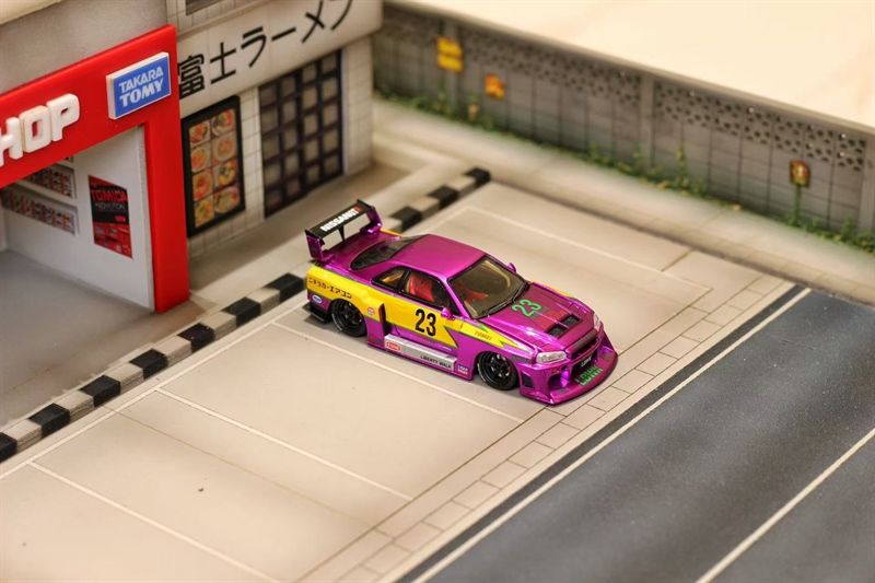  Mô hình xe Nissan ER34 LBWK Electroplated Purple Special Edition Limited 500pcs tỉ lệ 1:64 Street weapon OT64658 
