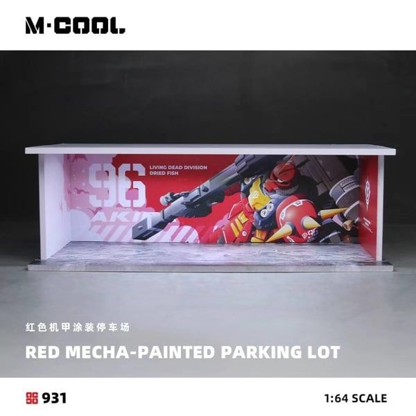  Hộp trưng bày mô phỏng dirorama parking lot Gundam Zaku red tỉ lệ 1:64 M-Cool MC914931 
