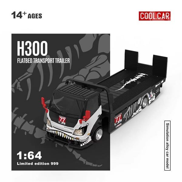  Mô hình xe tải cứu hộ H300 Flatbed Transport Trailer Skeleton Dragon No.77 tỉ lệ 1:64 CoolcarCC647224 