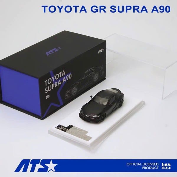  Mô hình xe Toyota GR Supra A90 Matte Black Undercover tỉ lệ 1:64 ATS ATS882104 