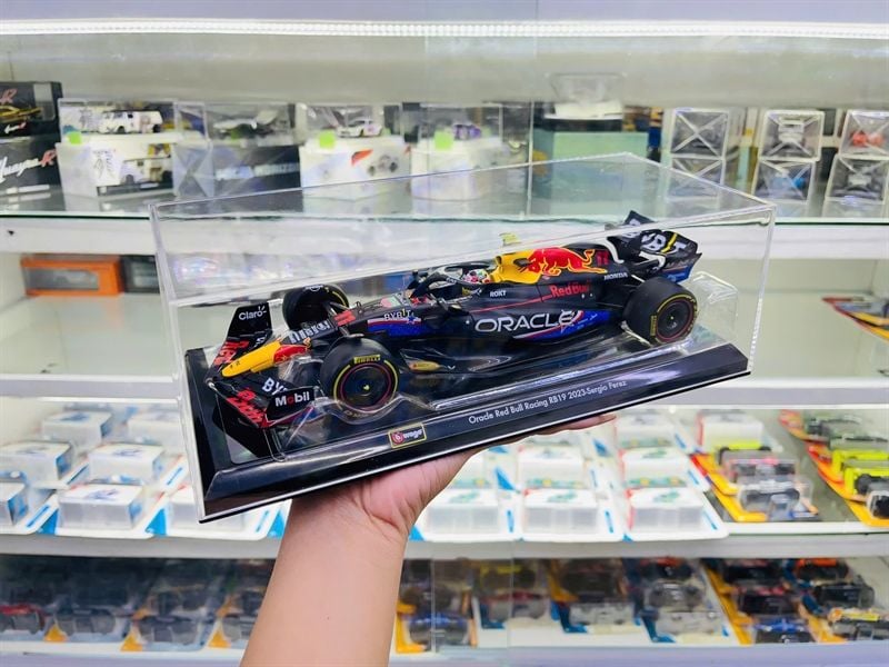  Mô hình xe đua F1 Red Bull RB19 4th USA GP Formula 1 2023 hộp mica có figure tỉ lệ 1:24 Bburago OT24090 