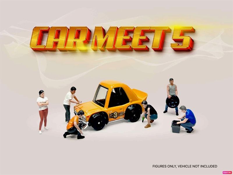  Set mô hình nhân vật figure Car Meet 5 bằng kim loại tỉ lệ 1:64 American Diorama AD-2432 