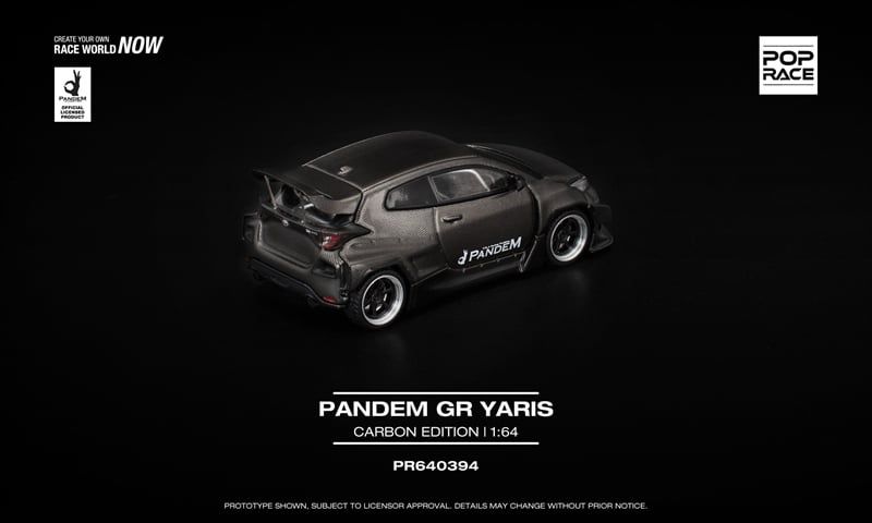  Mô hình xe Toyota Yaris GR Rocket Pandem carbon edition tỉ lệ 1:64 Poprace PR640394 