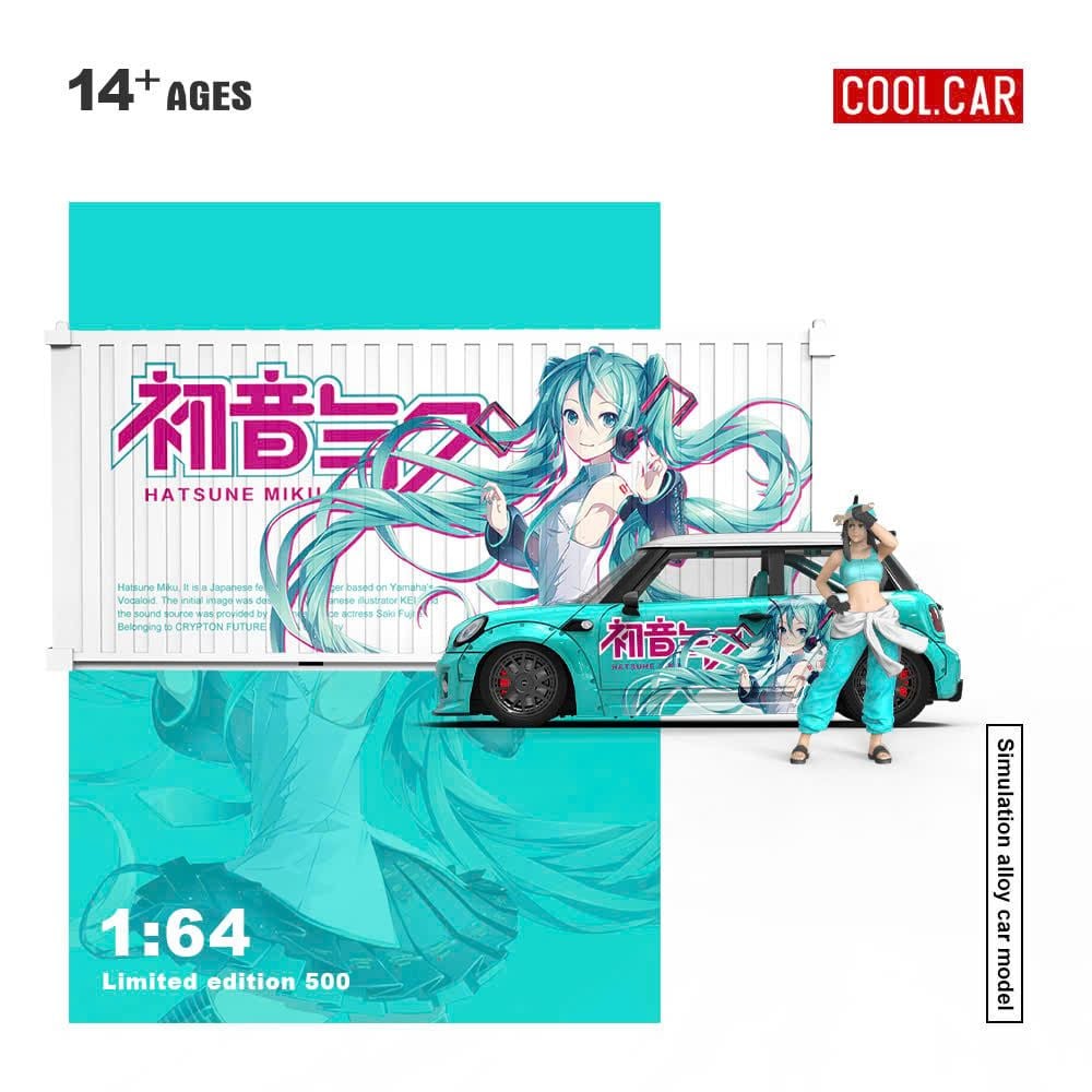  Mô hình xe Mini Cooper custom Hatsune Miku coating simulated limited 500pcs tỉ lệ 1:64 Cool car CC643642 