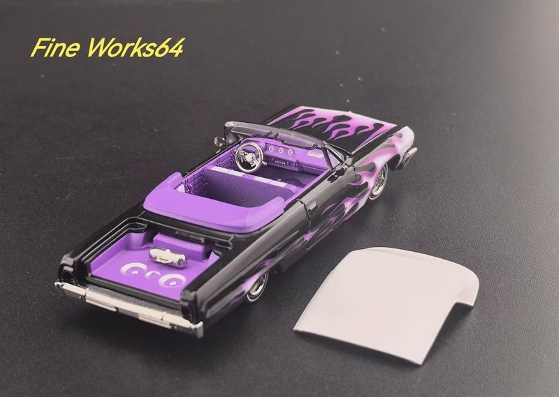  Mô hình xe Chevrolet Impala West Coast Jumper Car bản cao cấp đế tròn tháo mui được limited 999pcs tỉ lệ 1:64 Fineworks OT64705 