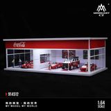  Hộp trưng bày mô phỏng showroom garage Coca cola có đèn - mica kích thước 30cm x 15cm x 10cm tỉ lệ 1:64 MoreArt MO914512 