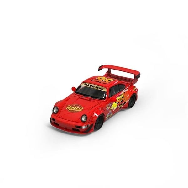  Mô hình xe ô tô Porsche 964 custom Lightning McQueen limited 500pcs tỉ lệ 1:64 Cool car CC640883 