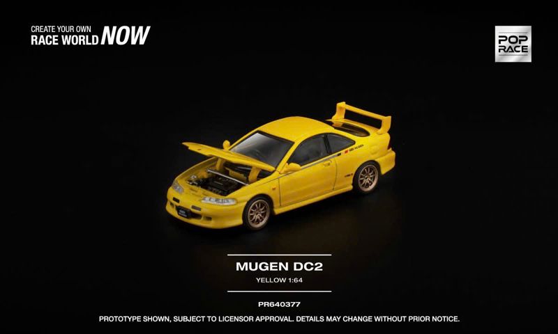  Mô hình xe MUGEN DC2 - YELLOW tỉ lệ 1:64 Poprace PR640377 