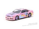  Mô hình xe Nissan Silvia (S14) VERTEX Minnie Mouse bản card tỉ lệ 1:64 Tarmac Works T64G-018-MN 