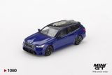  Mô hình xe BMW M5 Touring (G99) Marina Bay Blue Metallic bản card tỉ lệ 1:64 MiniGT MGT01080-BL HAVE CHASE 