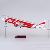  Mô hình máy bay Asia Air A320-200 có bánh xe kích thước 47cm no led MB47114 
