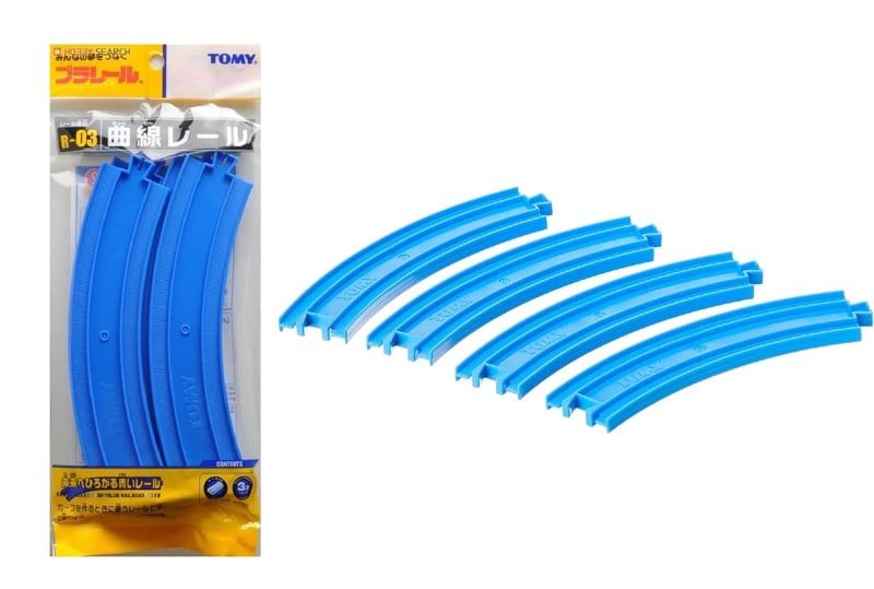  Phụ kiện đường ray dành cho hệ thống tàu điện đồ chơi Plarail R-03 Curve Rail Takara Tomy 108108 