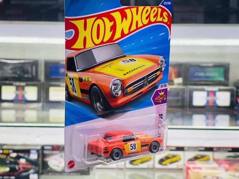  Mô hình xe Honda S800 Racing #58 Treasure Hunt Hotwheels kim loại có bản quyền chính hãng tỉ lệ 1:64 C4982-TH 