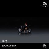  Mô hình nhân vật set xe và figure Yamaha R6 Black Pretty Girl Motorcycle Doll tỉ lệ 1:64 MoreArt MO222173 