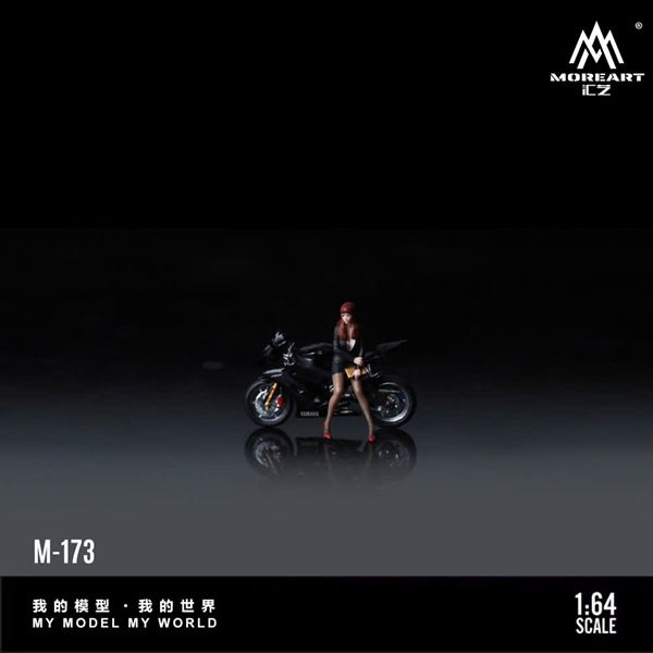  Mô hình nhân vật set xe và figure Yamaha R6 Black Pretty Girl Motorcycle Doll tỉ lệ 1:64 MoreArt MO222173 