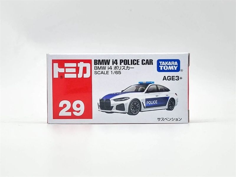  Mô hình xe Tomica Asia 120 No.29 BMW i4 Police Car tỉ lệ 1:65 Tomica 993704 