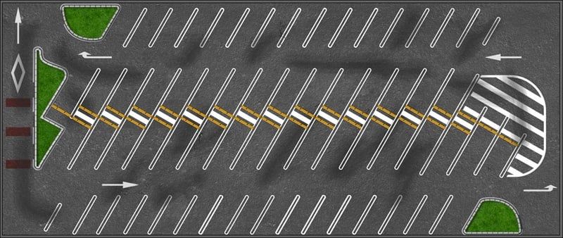  Diorama mô phỏng mặt đường - bãi đỗ xe in PP cán mờ chống nước bụi bẩn kích cỡ 120x50cm tỉ lệ 1:64 Autono1 DR604 