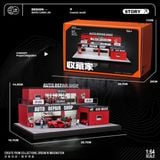 Hộp trưng bày mô phỏng FIRE TRUCK CONTAINER REPAIR GARAGE kích thước 29.5x19.7x11.8cm tỉ lệ 1:64 Shou Cang OT64827 