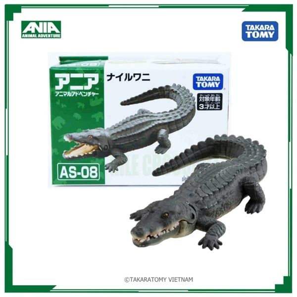  Mô hình động vật cá sấu sông Nile ANIA AS-08 Nile Crocodile Takara Tomy 487982 