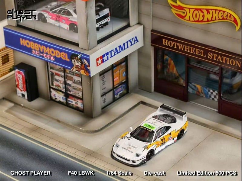  Mô hình xe Ferrari F40 LBWK No.23 Custom Transparent Lightning tỉ lệ 1:64 GhostPlayer OT64601 