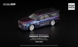  Mô hình xe ô tô Nissan Stage Magic Purple tỉ lệ 1:64 Poprace PR640382 