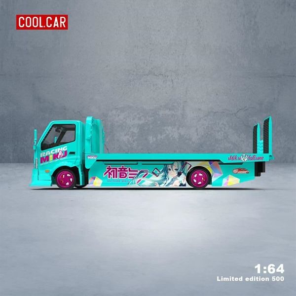  Mô hình xe tải cứu hộ H300 flatbed transport trailer - Hatsune Miku tỉ lệ 1:64 Coolcar CC647214 