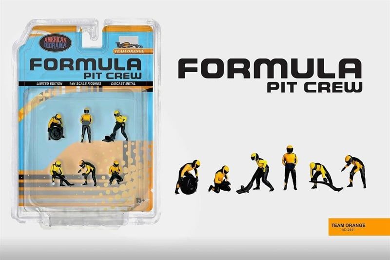  Set mô hình nhân vật figure F1 Formular Pit Crew kim loại tỉ lệ 1:64 American Diorama AD-2441 
