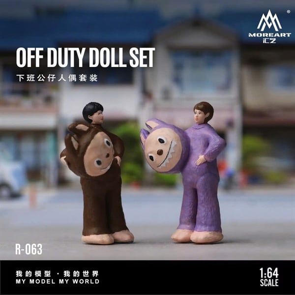 Mô hình nhân vật set 2 Labubu Simulation Resin Model tỉ lệ 1:64 MoreArt MO223063 