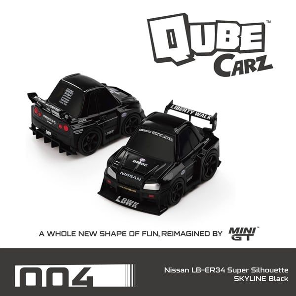  Mô hình xe Nissan LB-R34 Supper Silhouette Skyline Black MiniGT - QubeCarz MGTQC004 