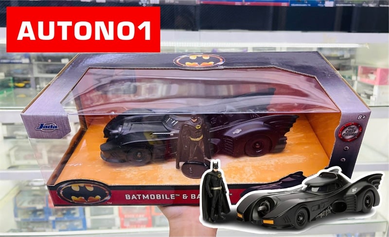 Mô hình xe Batman 1989 Batmobile W/Batman Figure DC Comics tỉ lệ 1:24 Jada Toys 98260 