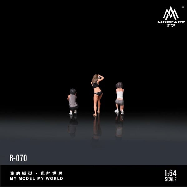  Mô hình nhân vật figure set 3 người nữ chụp ảnh Photographer resin tỉ lệ 1:64 MoreArt MO223070 
