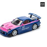  [Hàng Loose] Mô hình xe Mazda RX7 Re-Amemiya - blue/pink tỉ lệ 1:64 Poprace PR640240 
