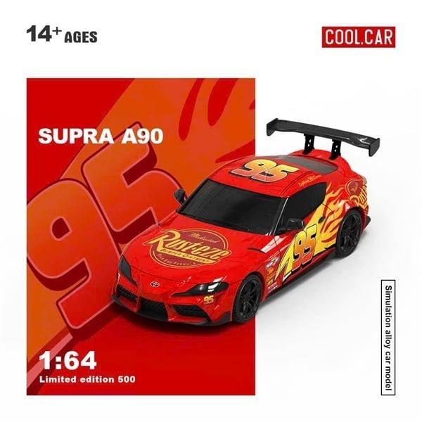  Mô hình xe ô tô Toyota Supra A90 custom Lightning McQueen limited 500pcs tỉ lệ 1:64 Cool car CC647416 