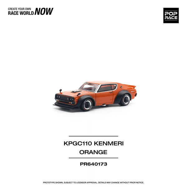  [Hàng Loose] Mô hình xe Skyline GT-R V8 Drift (Kenmeri) Orange tỉ lệ 1:64 Poprace PR640173 