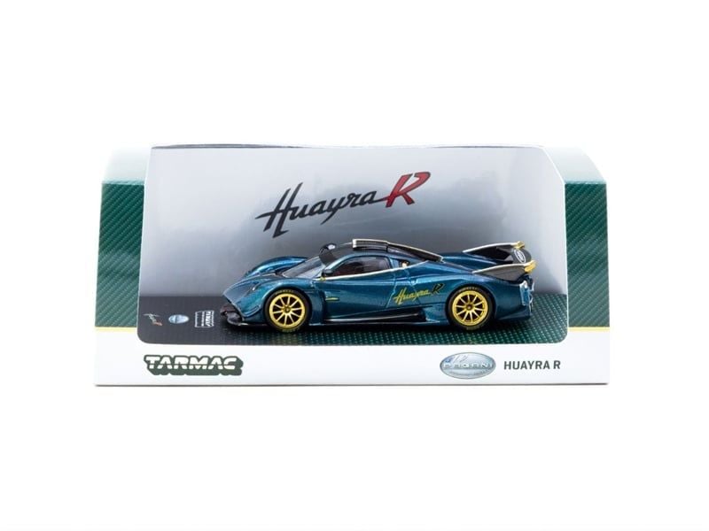  Mô hình xe Pagani Huayra R Turquoise Carbon Fiber tỉ lệ 1:64 Tarmac Works T64G-TL035-TCF 