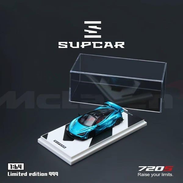  Mô hình xe McLaren 720S LBWK Bright Blue tỉ lệ 1:64 Supcar SC64045 