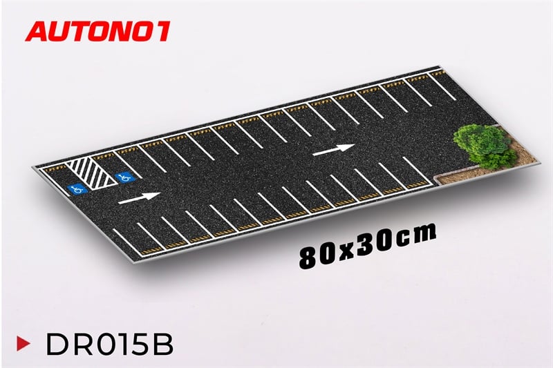  Phụ kiện thảm sa bàn chống trượt mô phỏng diorama bãi đỗ xe/ Parking lot có cây kích thước 80x30cm cho mô hình xe 1:64 Autono1 PT015 