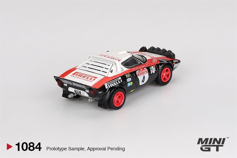  Mô hình xe Lancia Stratos HF #4 1978 Rally Sanremo Winner tỉ lệ 1:64 Minigt MGT01084 