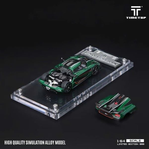  Mô hình xe ô tô Koenigsegg One:1 Green mở được nắp máy tỉ lệ 1:64 Timetop TT644813 