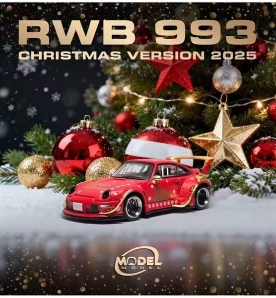  Mô hình xe Porsche RWB 993 Christmas ver 2025 Limited to 2,000pcs tỉ lệ 1:64 ModelModel OT64696 