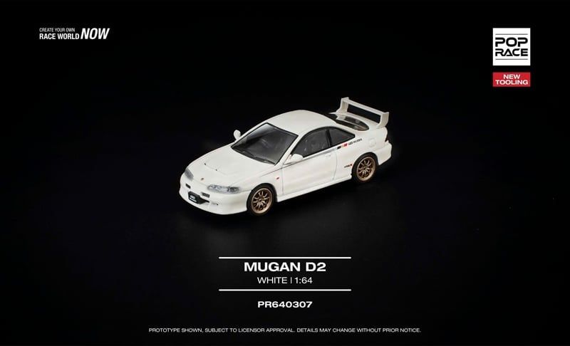  Mô hình xe Mugen DC2 White New Tooling tỉ lệ 1:64 Pop Race PR640307 