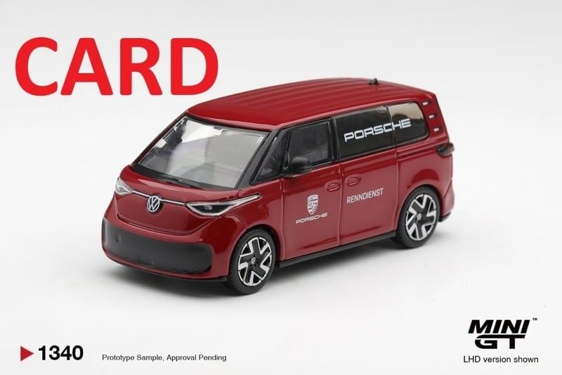  Mô hình xe Volkswagen ID. Buzz Porsche Renndienst bản card tỉ lệ 1:64 MiniGT MGT01340-BL 