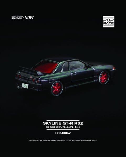  Mô hình xe Skyline Gt-R R32 Ghost Chameleon tỉ lệ 1:64 PopRace PR640357 