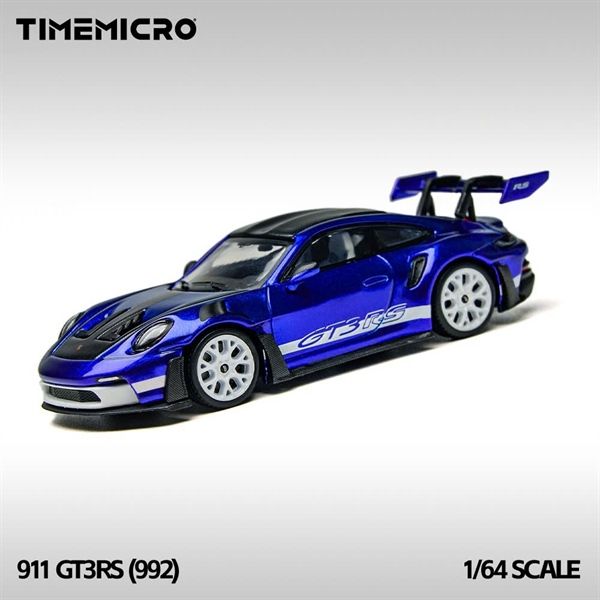  Mô hình xe Porsche 992 GT3 RS San Marina Blue tỉ lệ 1:64 Time Micro TM644643 