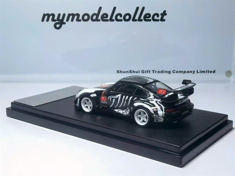  Mô hình xe Porsche RWB993 #77 Skeleton IMSA Petit Le Mans tỉ lệ 1:64 Mymodelcollect OT64743 
