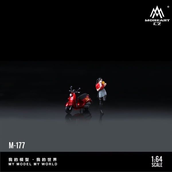  Mô hình nhân vật set xe và figure McDonald's Pretty Girl Motocycle Doll tỉ lệ 1:64 MoreArt MO222177 