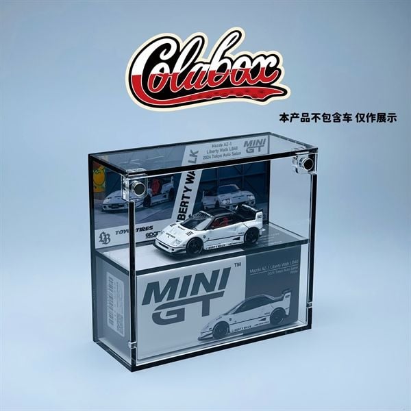  Hộp trưng bày mica cho xe Mazda AZ-1 Liberty Walk LB40 White 2024 Tokyo Auto Salon MiniGT có khung ảnh tỉ lệ 1:64 Colabox 953 PKC 