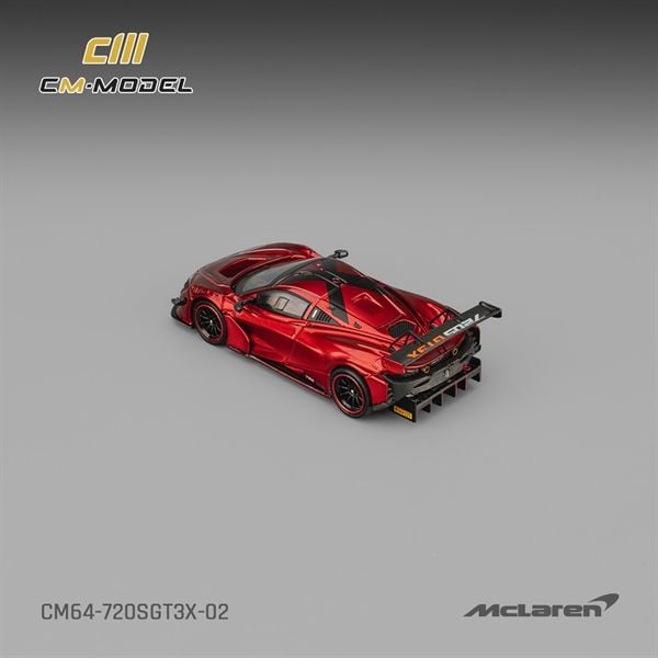 Mô hình xe Mclaren 720SGT3X Metallic red tỉ lệ 1:64 CM Model CM64-720SGT3X-02 